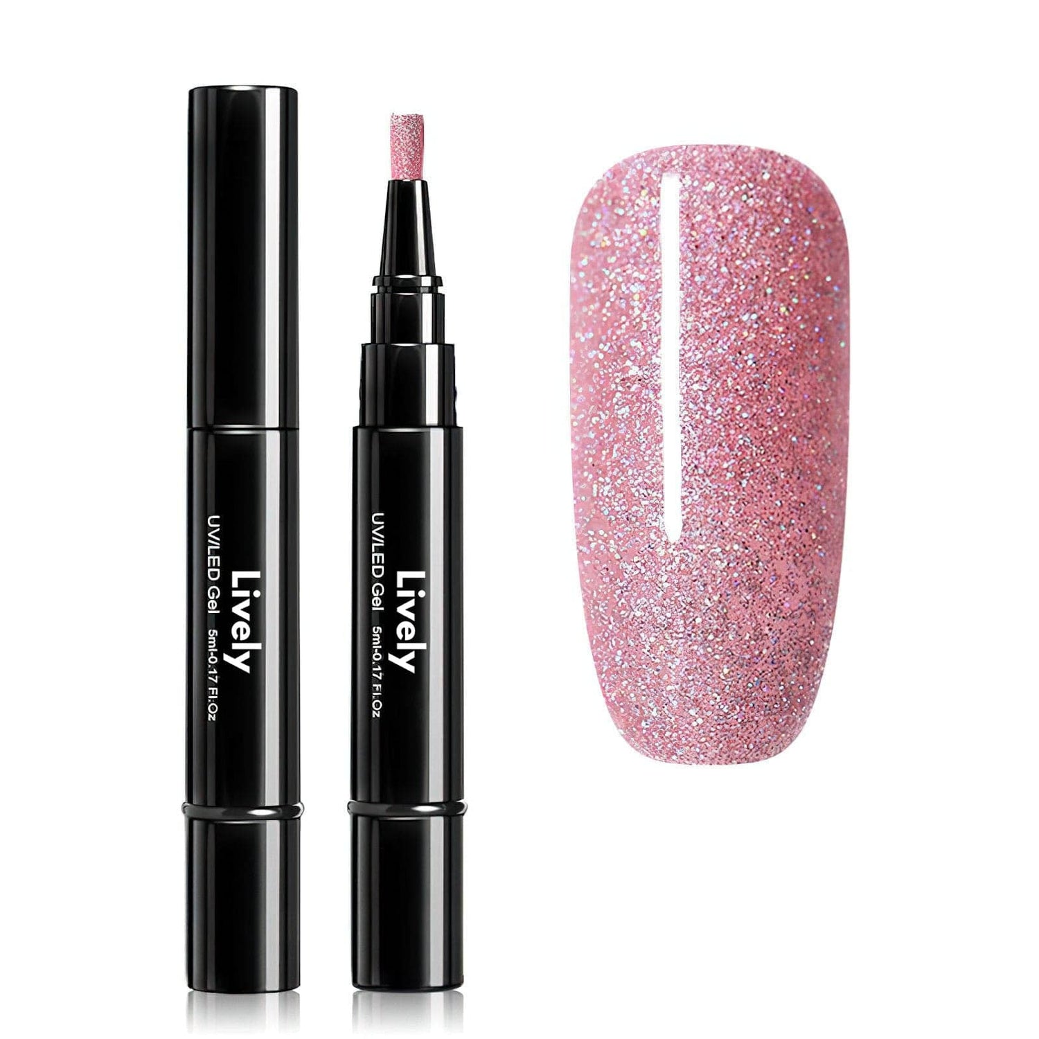 Lively® Ongles & Manucures Rose Paillettes Stylo vernis à ongles | Lively®